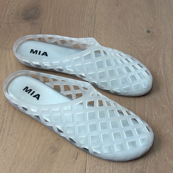MIA Women's Translucent White Mules - Picture 4 of 5